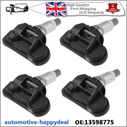 4X for Vauxhall Astra J / Zafira C / Insignia TPMS Tyre Pressure Sensor 13598775