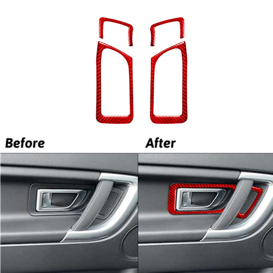 Red Carbon Rear Doorbuckle Trimming for Land Rover Discovery Sport 2015-19