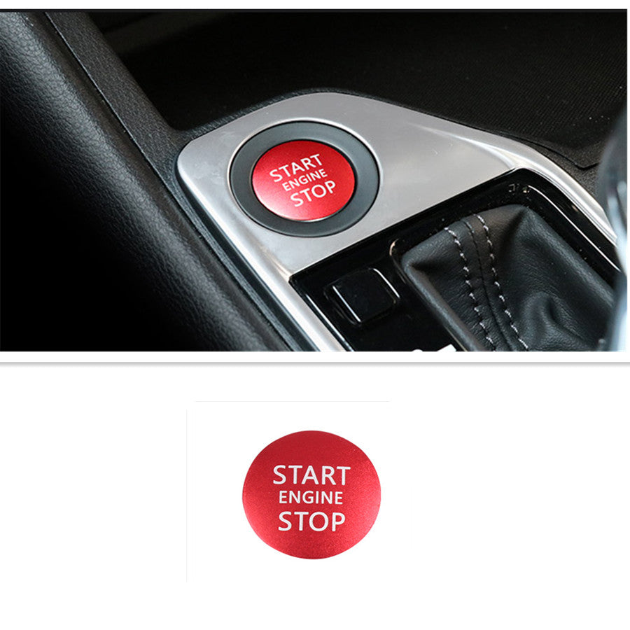 For 2020-2023 for Nissan Sentra Red Aluminum Interior Start Stop Button Cover Trim