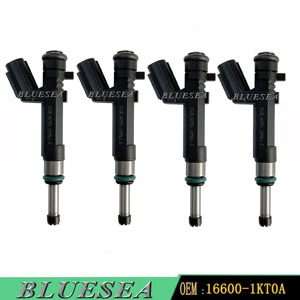 4PCS 16600-1KT0A Fuel Injector for Nissan Versa 12-2019 Versa Note 14-2016 1.6L