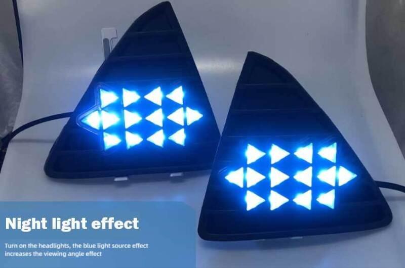 for Ford Focus Front Bumper Fog Lamp Assembly LED Turn Signal DRL Pair 2012-2014