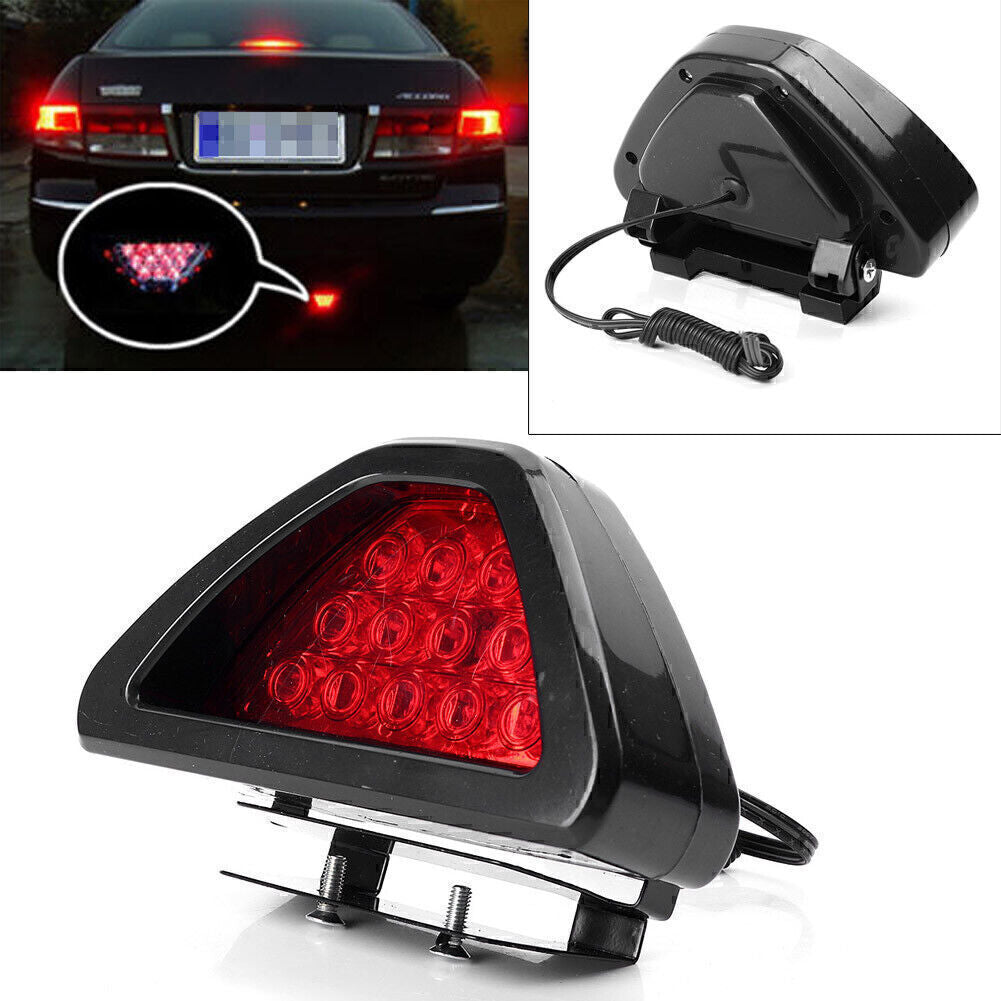F1 Style Car 12V LED Stop Brake Taillight Strobe Flash Lamp Red Lens