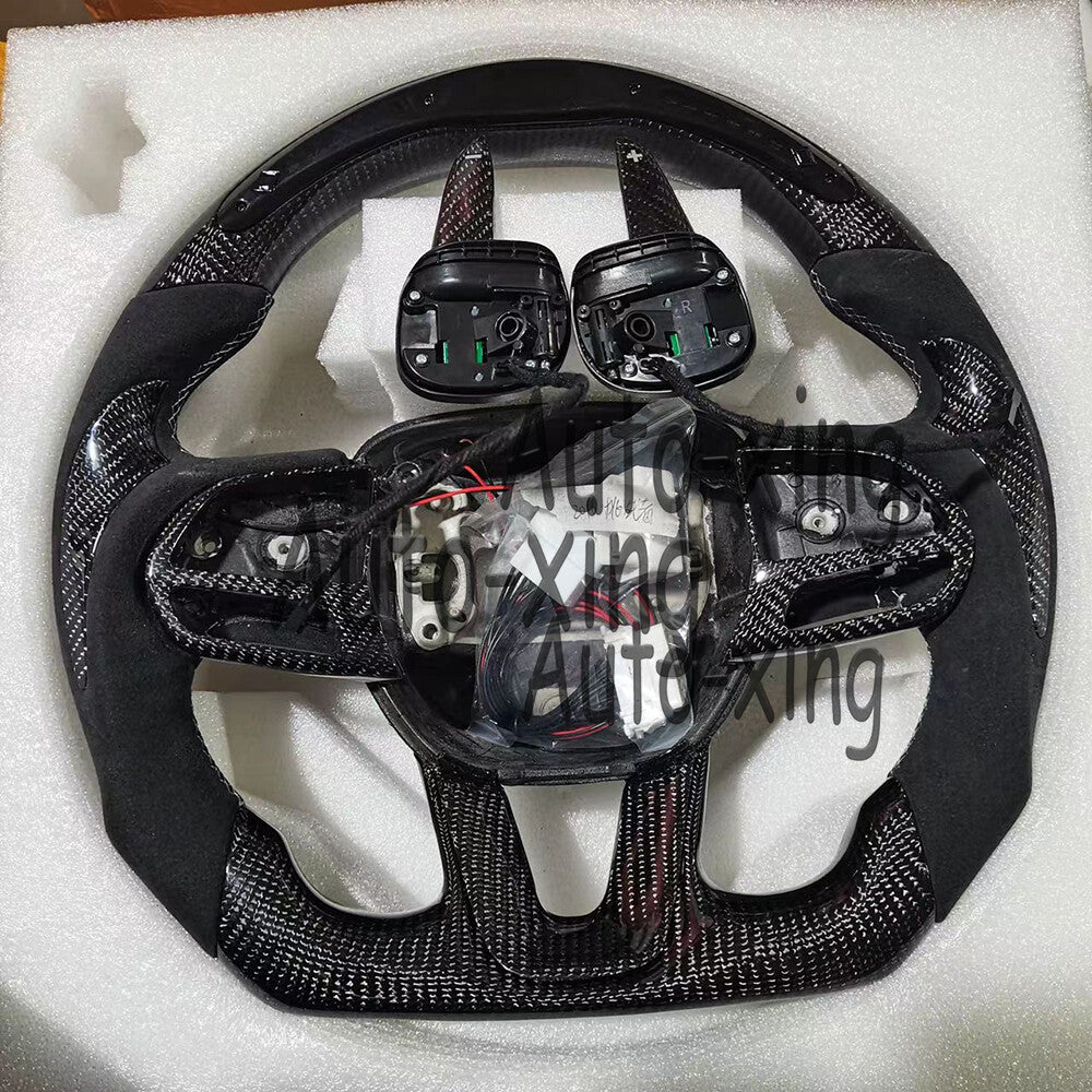for Dodge Charger for Challenger SRT R/T Steering Wheel Carbon Paddle shifters 2015+