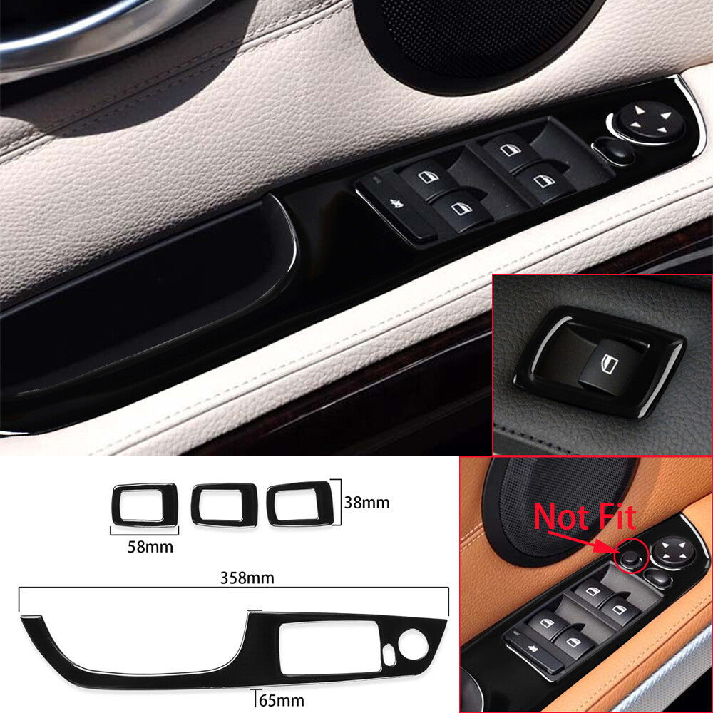 4¡ÁBlack Door Window Lift Switch Button Cover for BMW 3 Series E90 E92/93 2005-12
