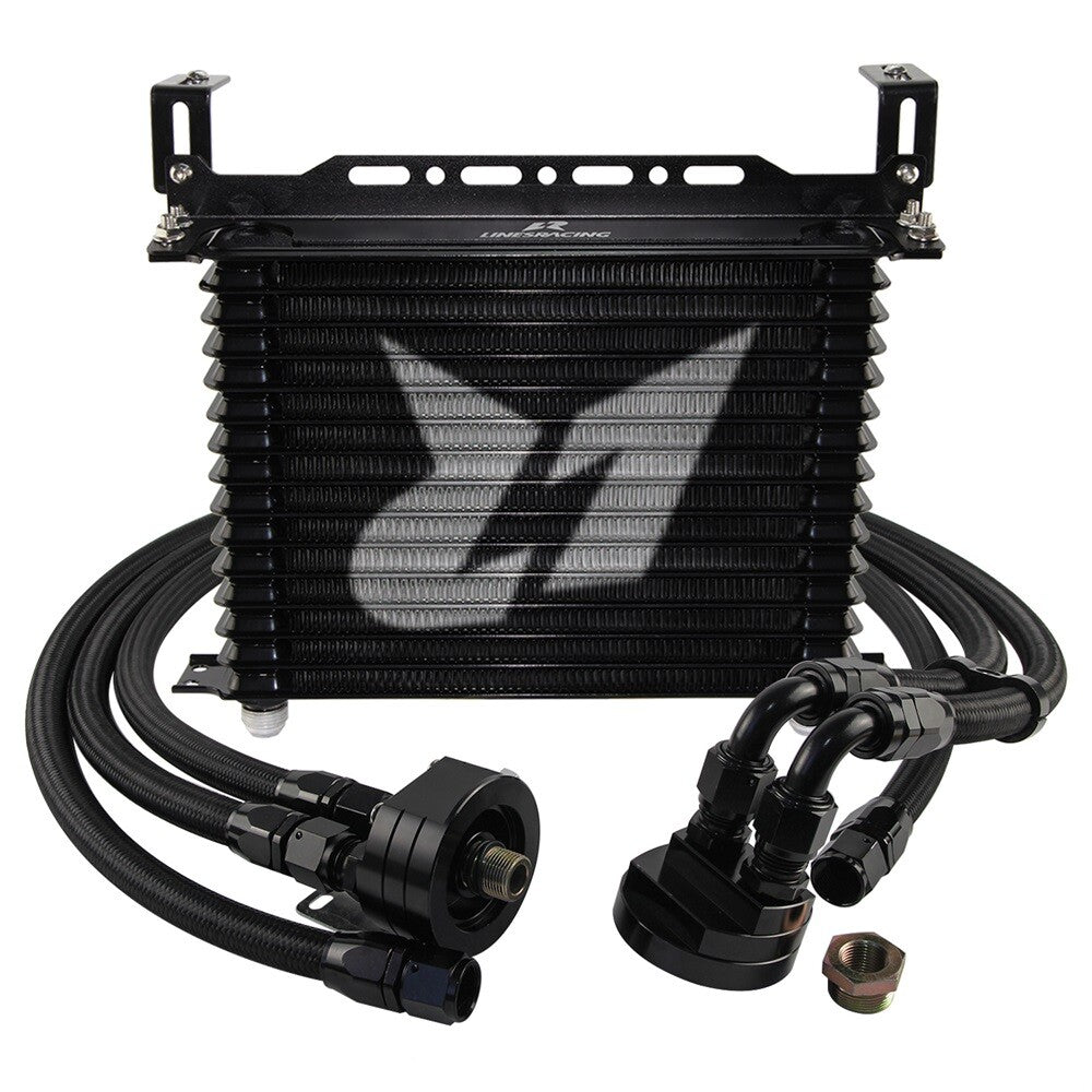 15 Row AN10 Oil cooler Trust w/Bracket+Filter Relocation Adapter Hose Kit Black