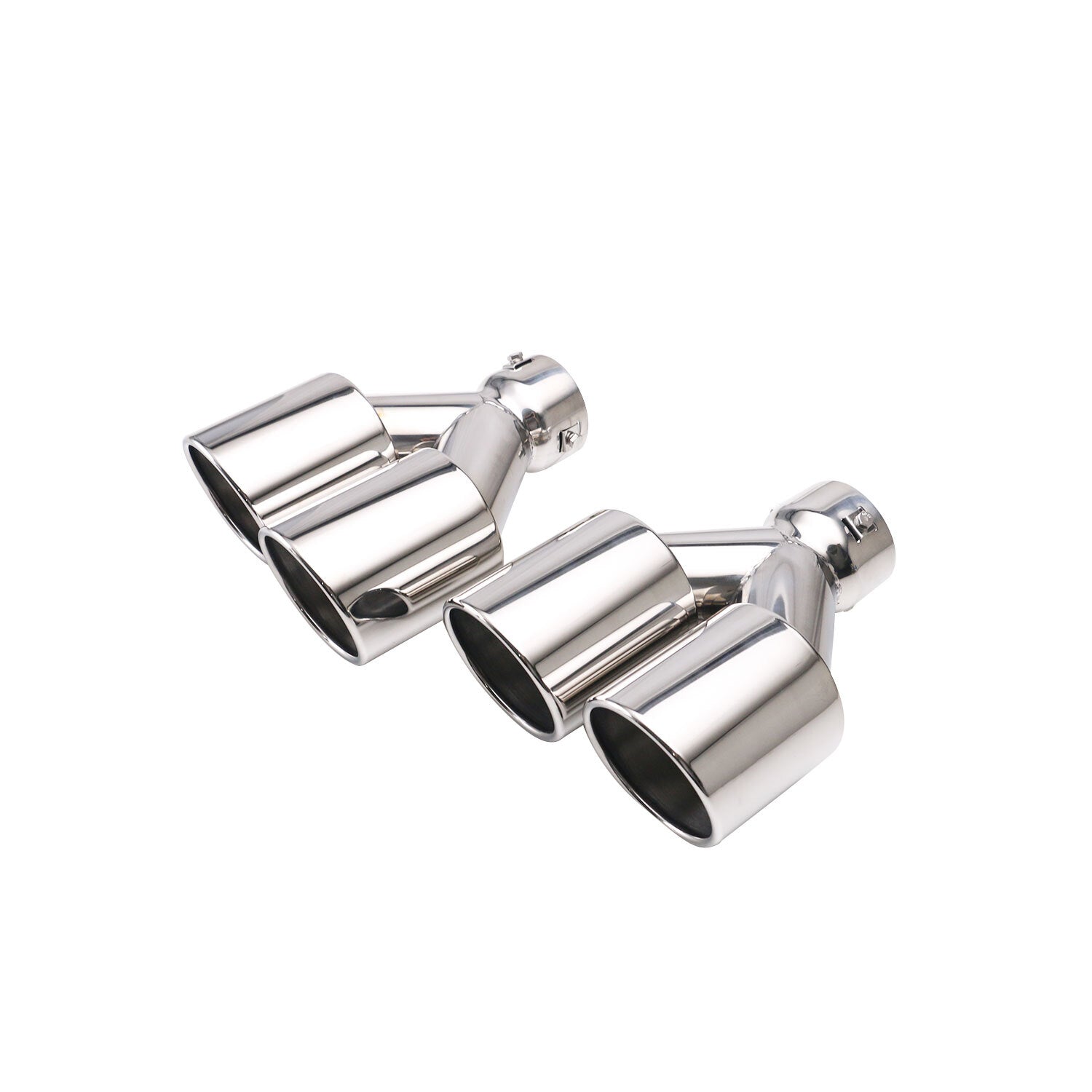 3'' ID 4''OD Universal Dual Exhaust Tip Edge Tips Double Wall Tip Sliver