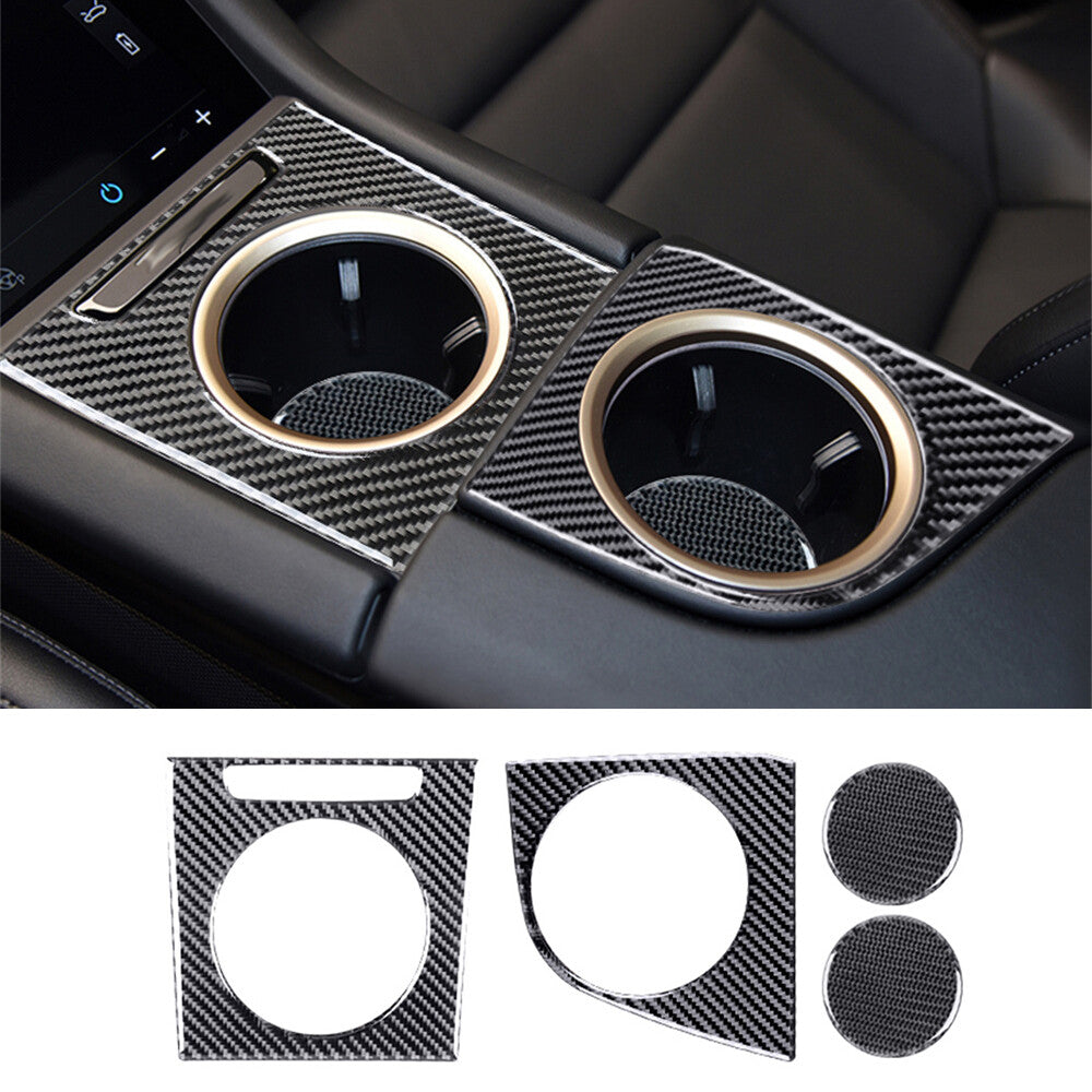 Carbon Fiber Central Control Cup Holder Panel Cover for Porsche Taycan 2019-2022