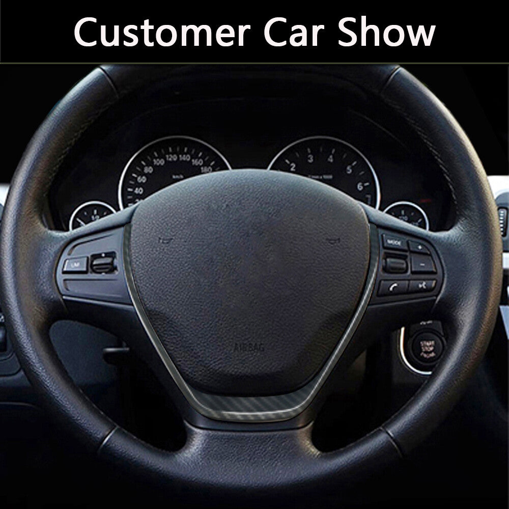 Carbon Middle Badge Trim Steering Wheel Cover for BMW 1 3 Series F20 F30 F34 3GT