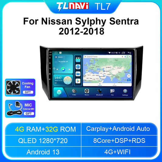 Car Radio Multimedia Player for Nissan Sylphy B17 Sentra 2012-2018 Stereo GPS