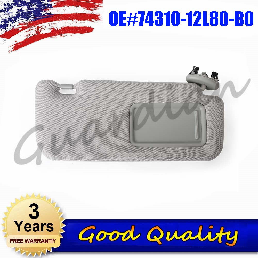 Right Passenger Side Sun Visor Gray 74310-12L80-B0 for Toyota for Corolla 09-13