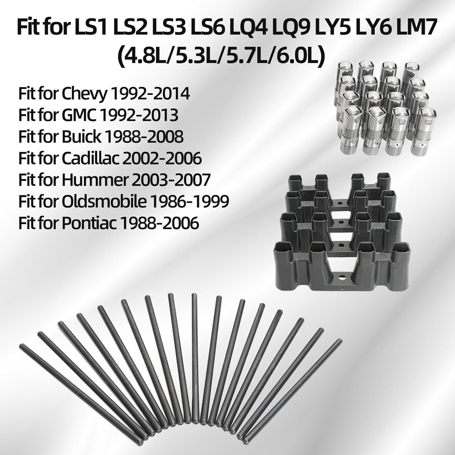 LS7 Lifters + Pushrods FITS LS1 LS2 LS3 LS6 LQ4 LQ9 LY5 LY6 LM7 4.8 5.3 5.7 6.0
