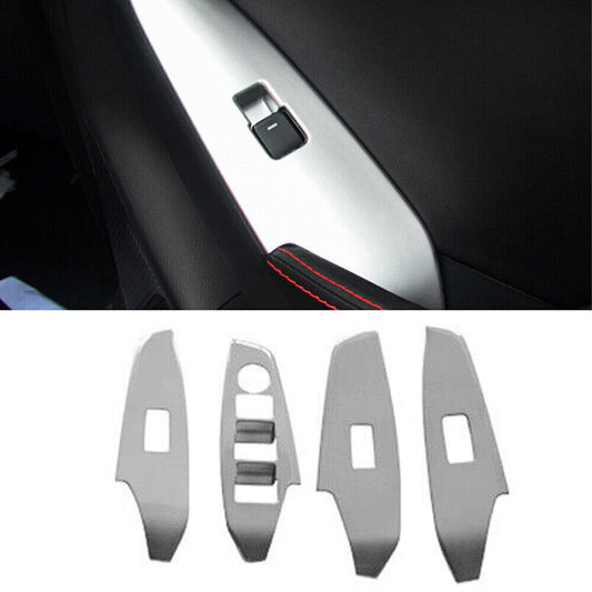 4X for Mazda 3 Axela 17-2018 Matte Silver ABS Door Window Switch Lift Cover Trim