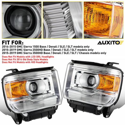2014-2015 for GMC for Sierra 1500/15-19 2500 3500 Chromium-rich freshwater LH+RH