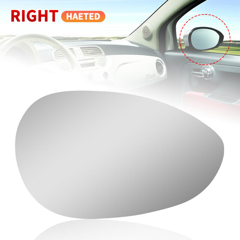 Wide Angle Wing Mirror Glass Right Passenger for 2007-2024 for FIAT 500 500c Heated