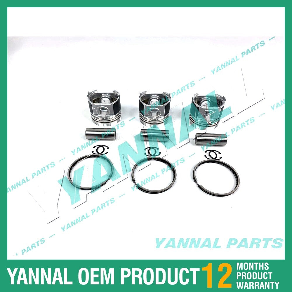 3-piece piston with piston rings + 0.5 mm for Yanmar 3TN66 engine (oversized)