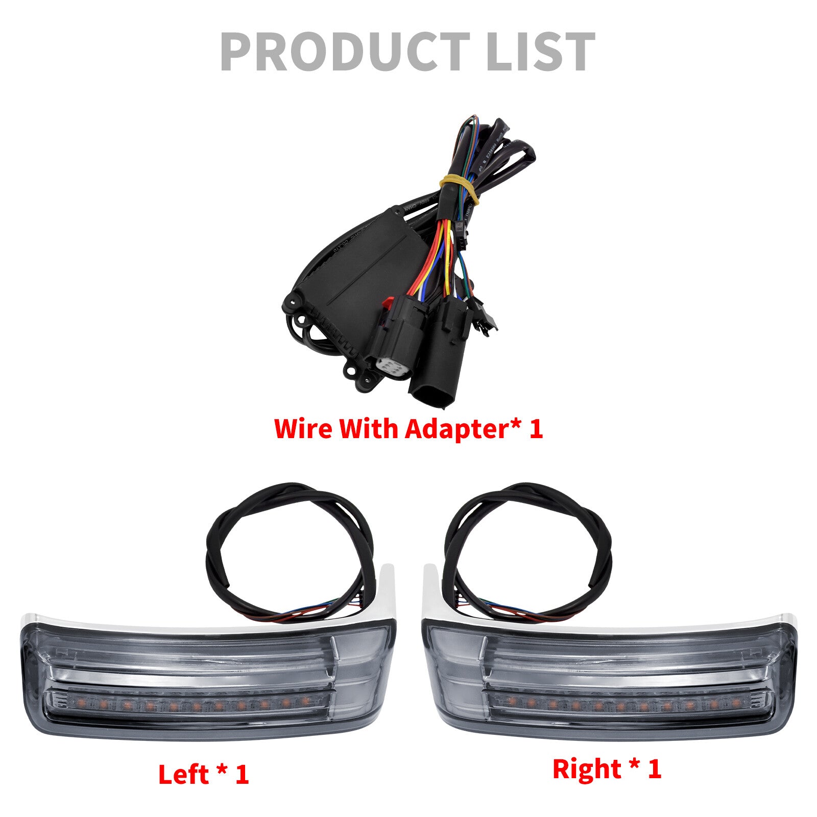Chrome Saddlebag LED Turn Signal Brake Lights w/ Smoke Lens for Harley Touring