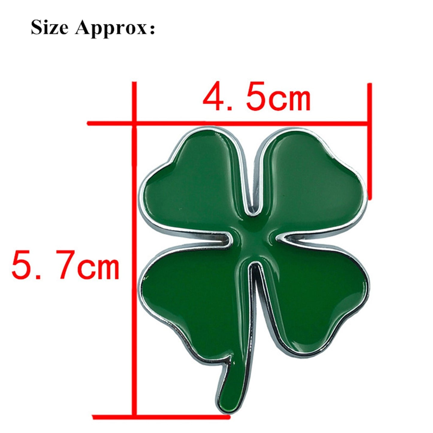 2xFour Leaf Clover Trim Emblem Green Lucky Clover Badge Universal for Alfa Romoe