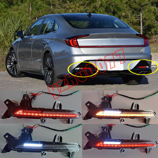 for Hyundai Sonata 2020-23 LED Smoky Rear Fog Light Reversing Brake Lamp Replace