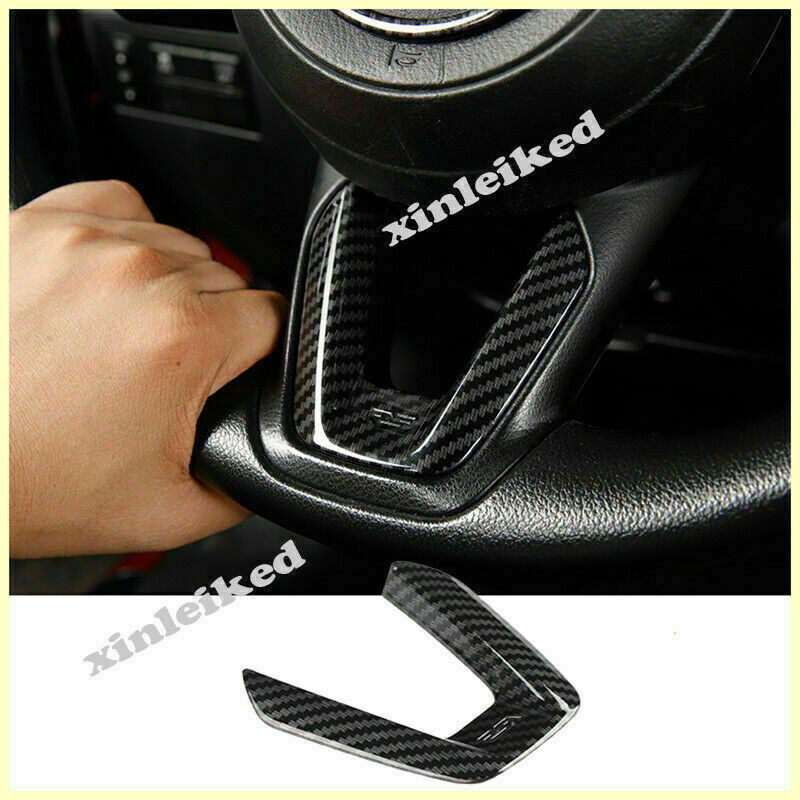 for Mazda CX-5 2017-21 Carbon Fiber Car Interior Steering Wheel Frame Cover Trim