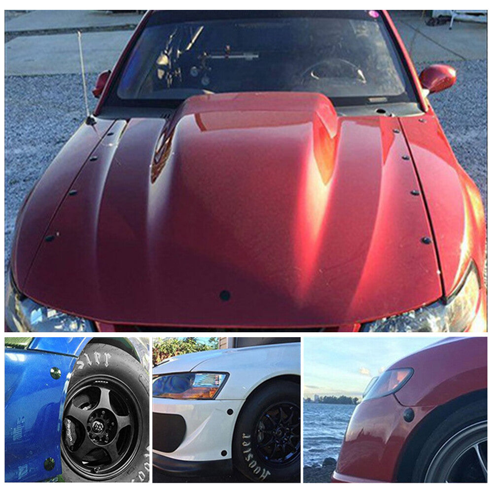 2PCS Carbon Fiber Style Quick Release Latch Push Button Bumper Hood Bonnet