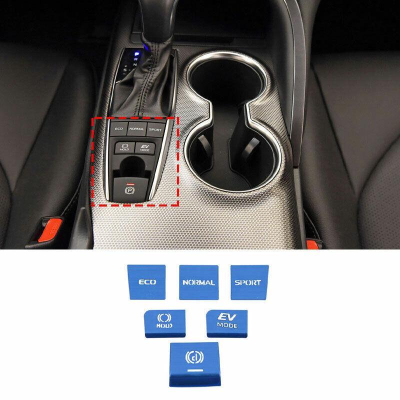 Blue Aluminum Console Gear Shift Switch Cover Trim for Toyota for Camry 2018-2022