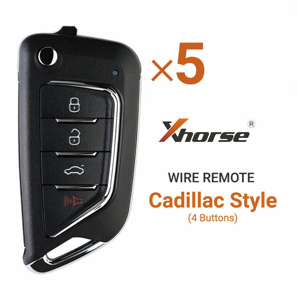5PCS Wire Flip Remote Key for Cadillac Filp Style 4 Buttons XKCD02EN