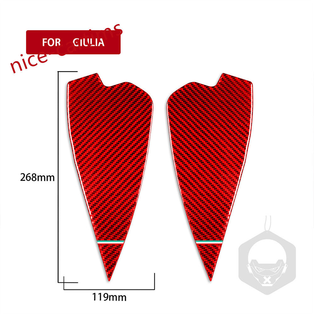 Red Carbon Fiber Front Door Buffer Cushion Slot Trim for Alfa Romeo Giulia 17-21