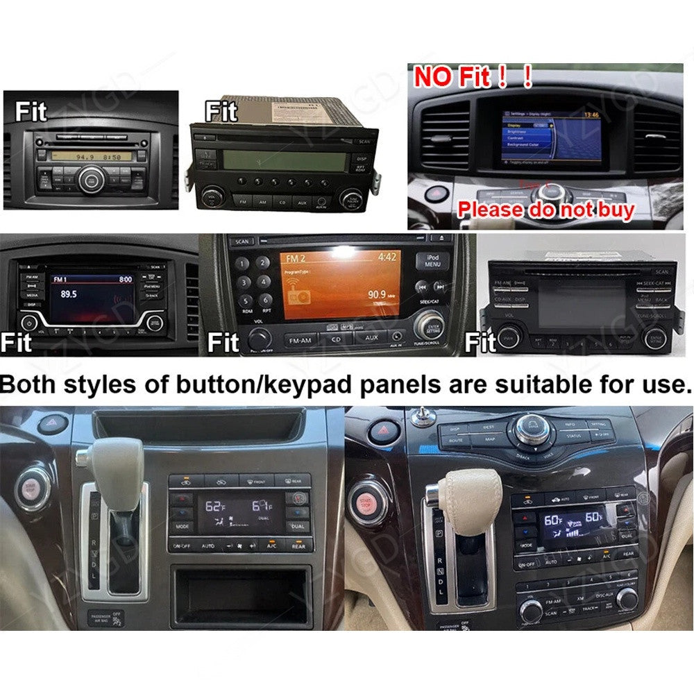7 Android 14 Apple Carplay for Nissan Quest 2011-2017 Car Stereo Radio GPS WIFI