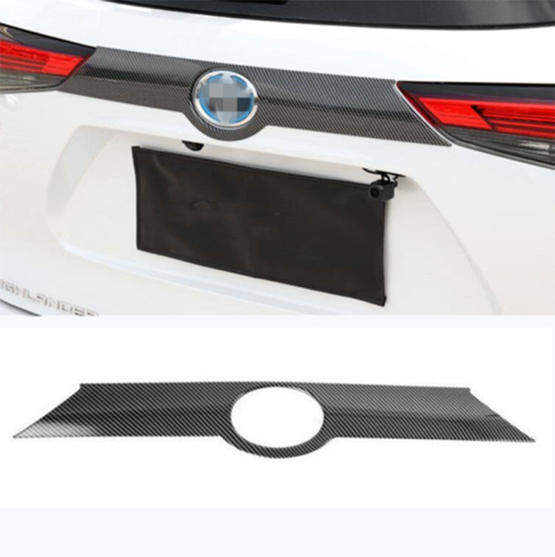 for Toyota Highlander 2020-23 Carbon fiber Rear Door Trunk Lid Cover decor Trim
