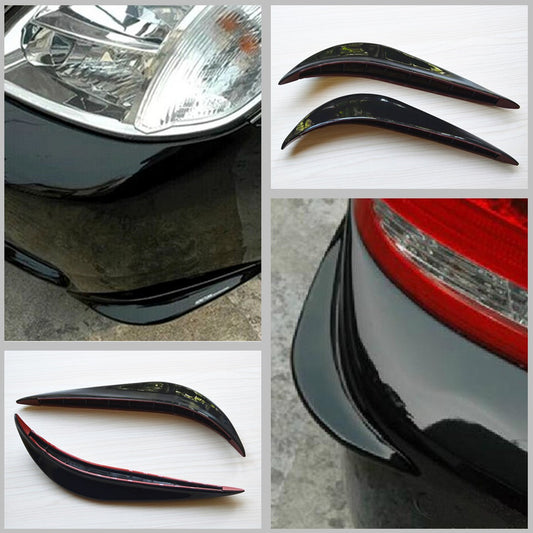 2x Car Streamline Protection Bumper Anti-rub Crash Sticker Cover Bar Black