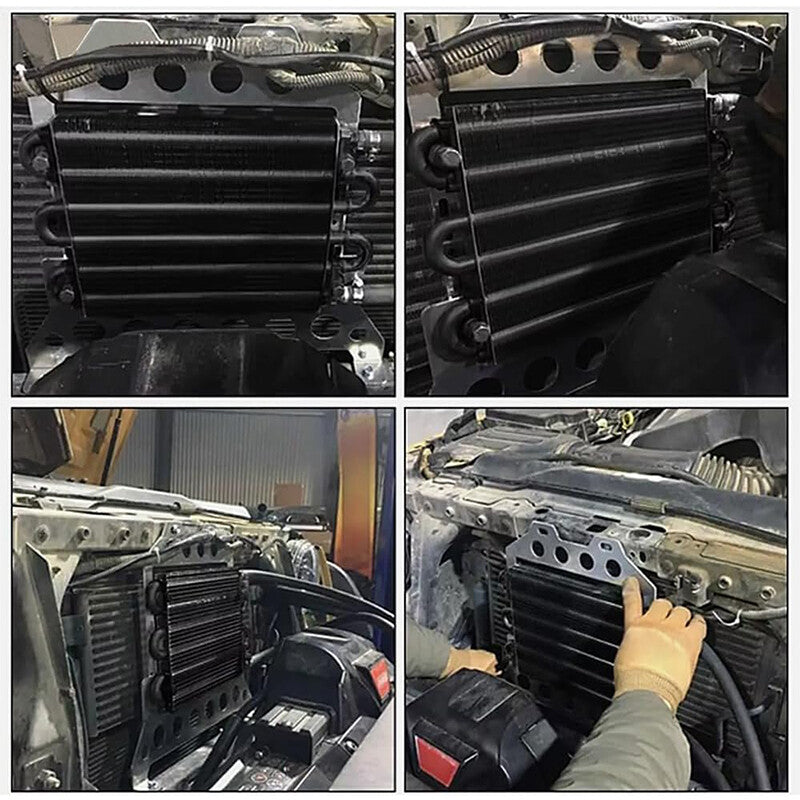 2-line/through-pipe and finned gearbox cooler universal 5/16 oil cooler kit in black