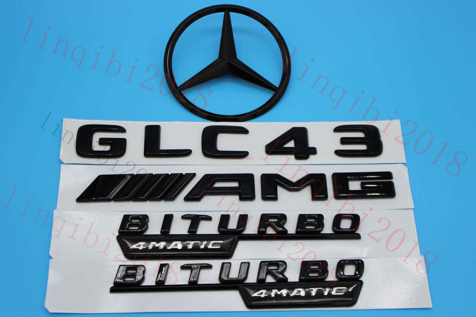 GLC43 AMG Trunk Logo Sticker Decal Badge Set for Mercedes-Benz GLC43
