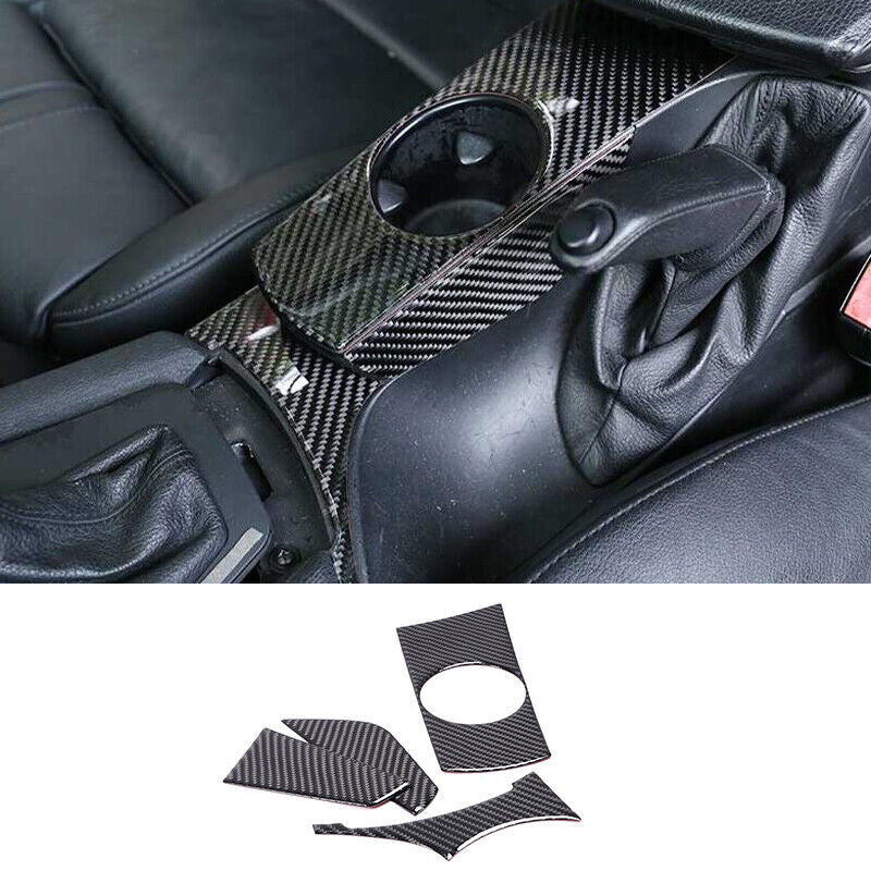 for BMW X3 E83 2006-2010 Real Carbon Fiber Middle Console Water Cup Frame Trim