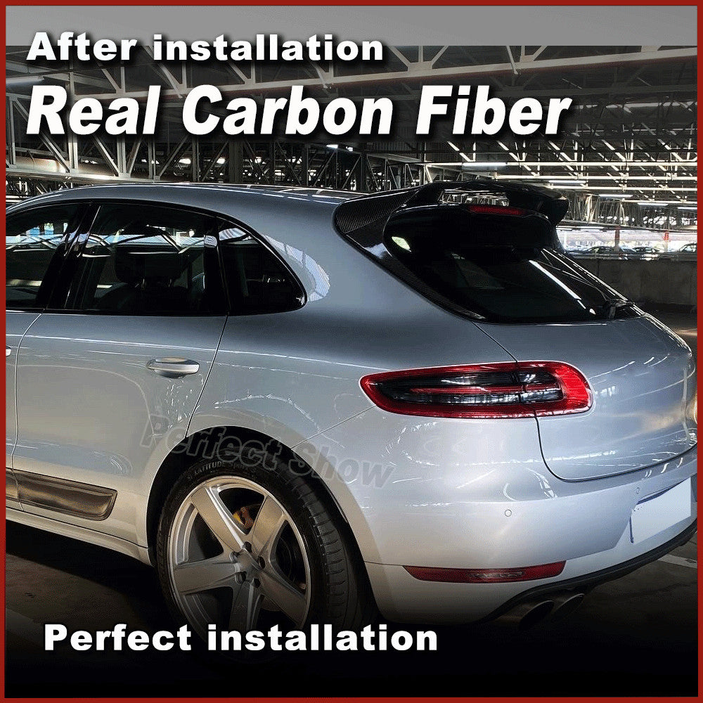for Porsche Macan 95B SUV 2014-20 REAL Carbon Rear Roof Spoiler Top Window Wings