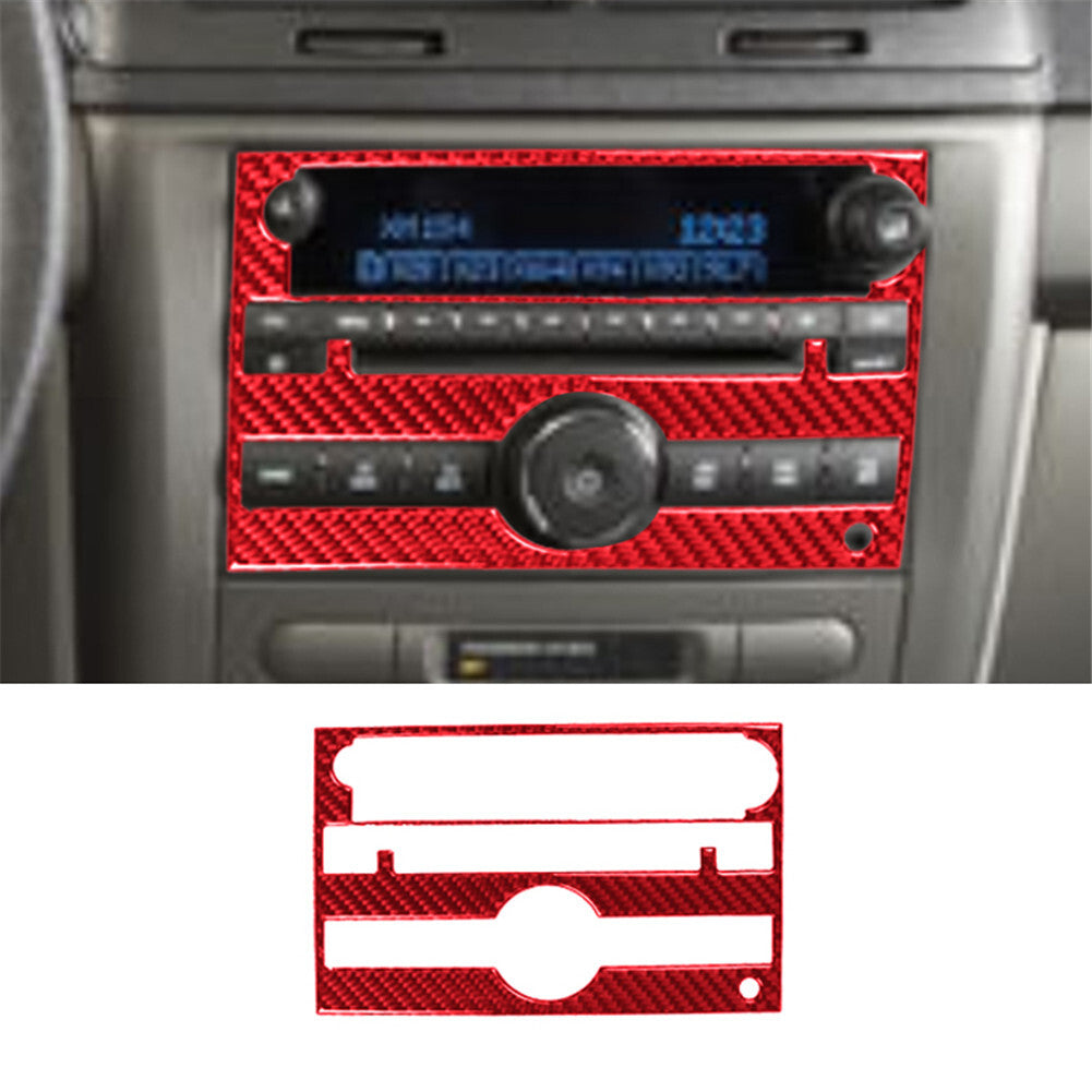 Red Carbon Fiber CD Player Cover Trim for Chevrolet COBALT 2005-2010 Type-B