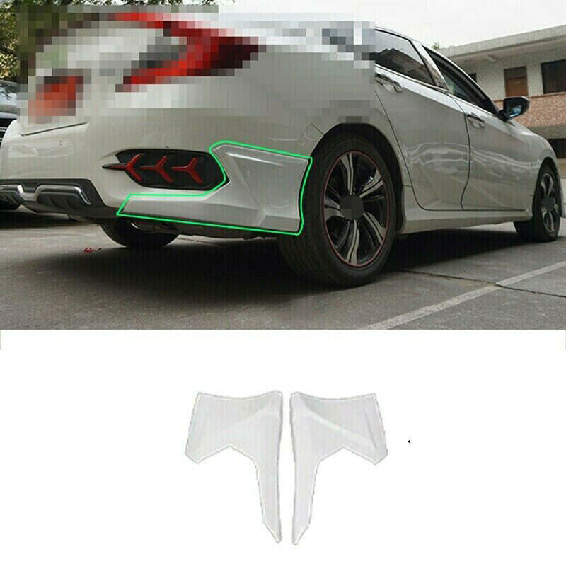 for Honda for Civic Sedan 2016-2021 White ABS Rear Bumper Splitter Lip spoiler Guard