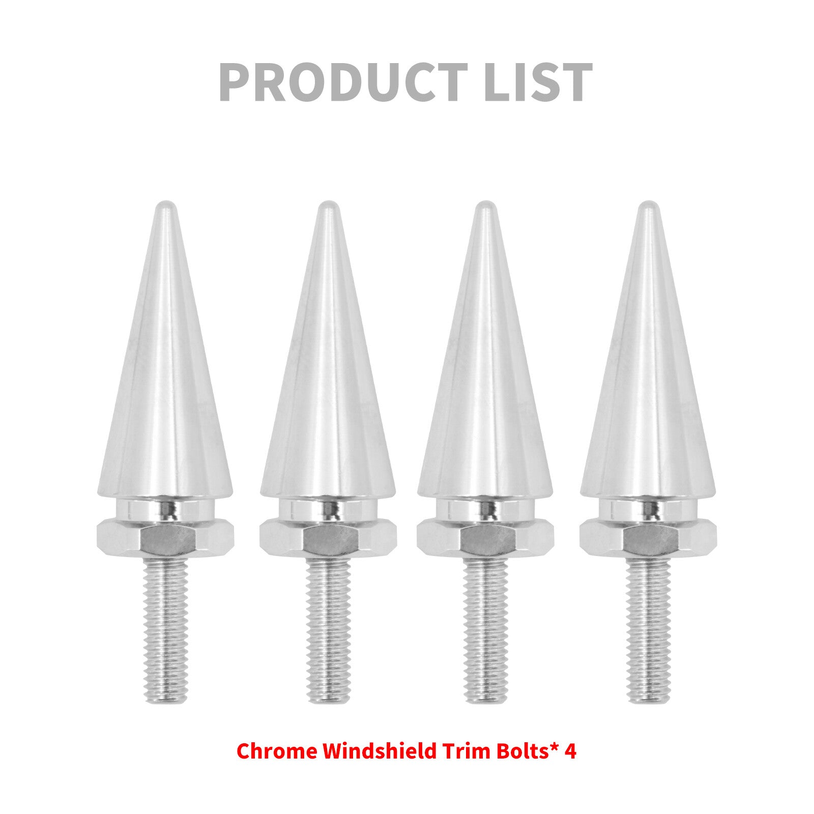 4x Chrome Impaler Spike Windshield Bolt Kit for Harley Road Glide Wind Screen