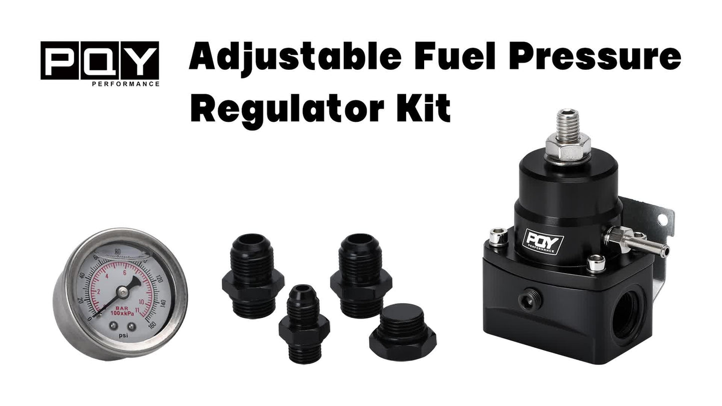 Adjustable High Pressure AN8 AN6 Fuel Inject Pressure Regulator With Gauge Boost