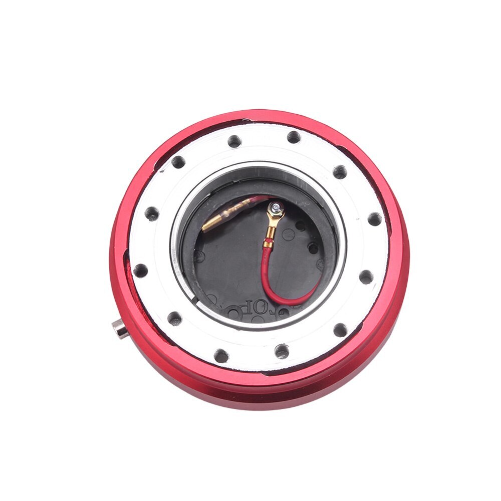 JDM RED 6-HOLE STEERING WHEEL 1 THIN QUICK RELEASE SHORT HUB ADAPTER KIT