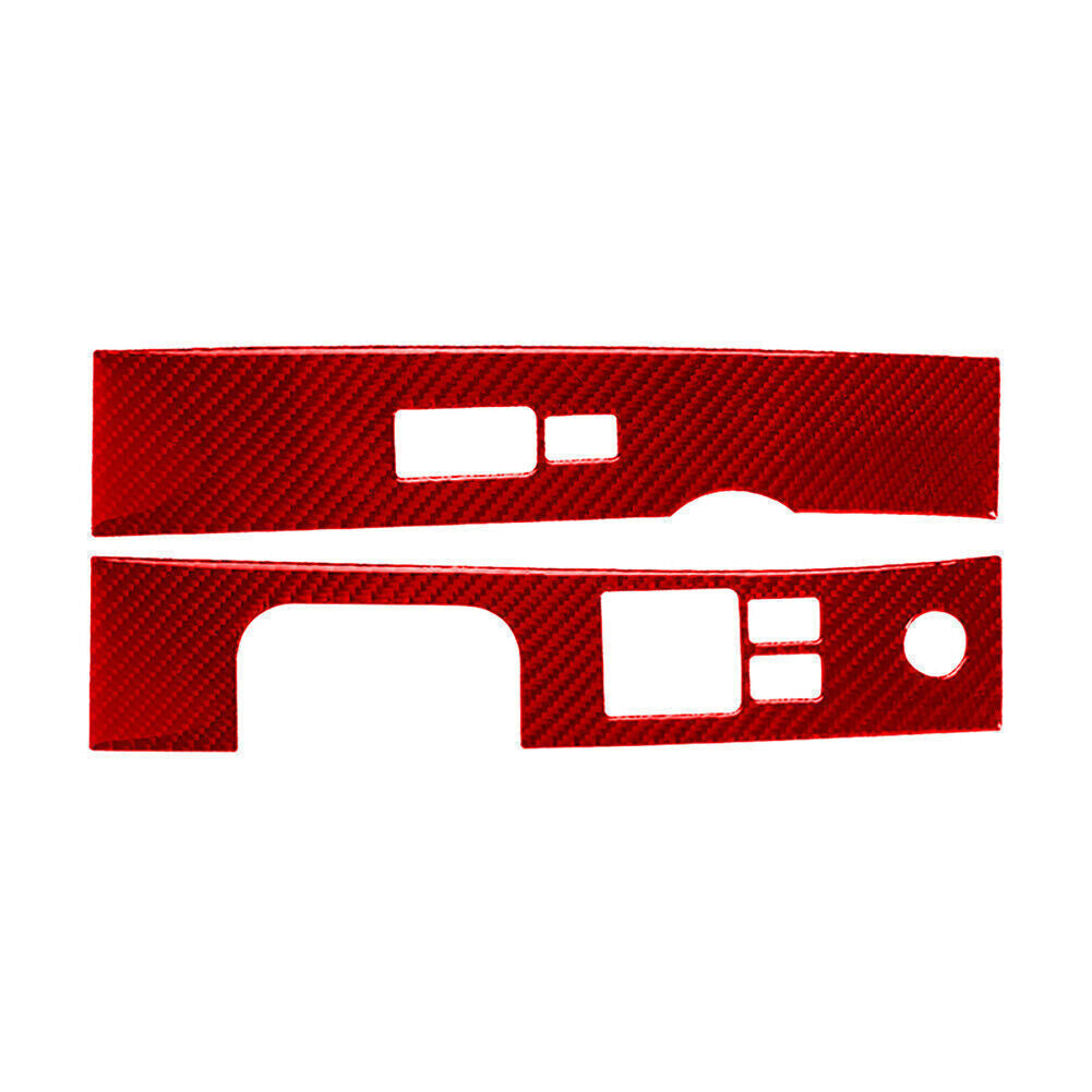 for Nissan 350z 03-2009 RHD 2 x Red Carbon Fiber Window Lift Switch Panel Trim