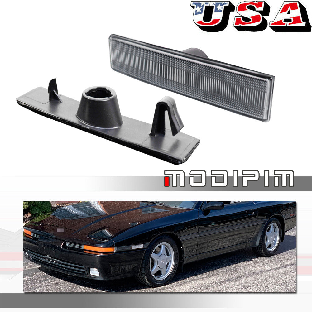Transparent lens front marker light housing kit for 1987-1992 for Toyota Supra Mk.3