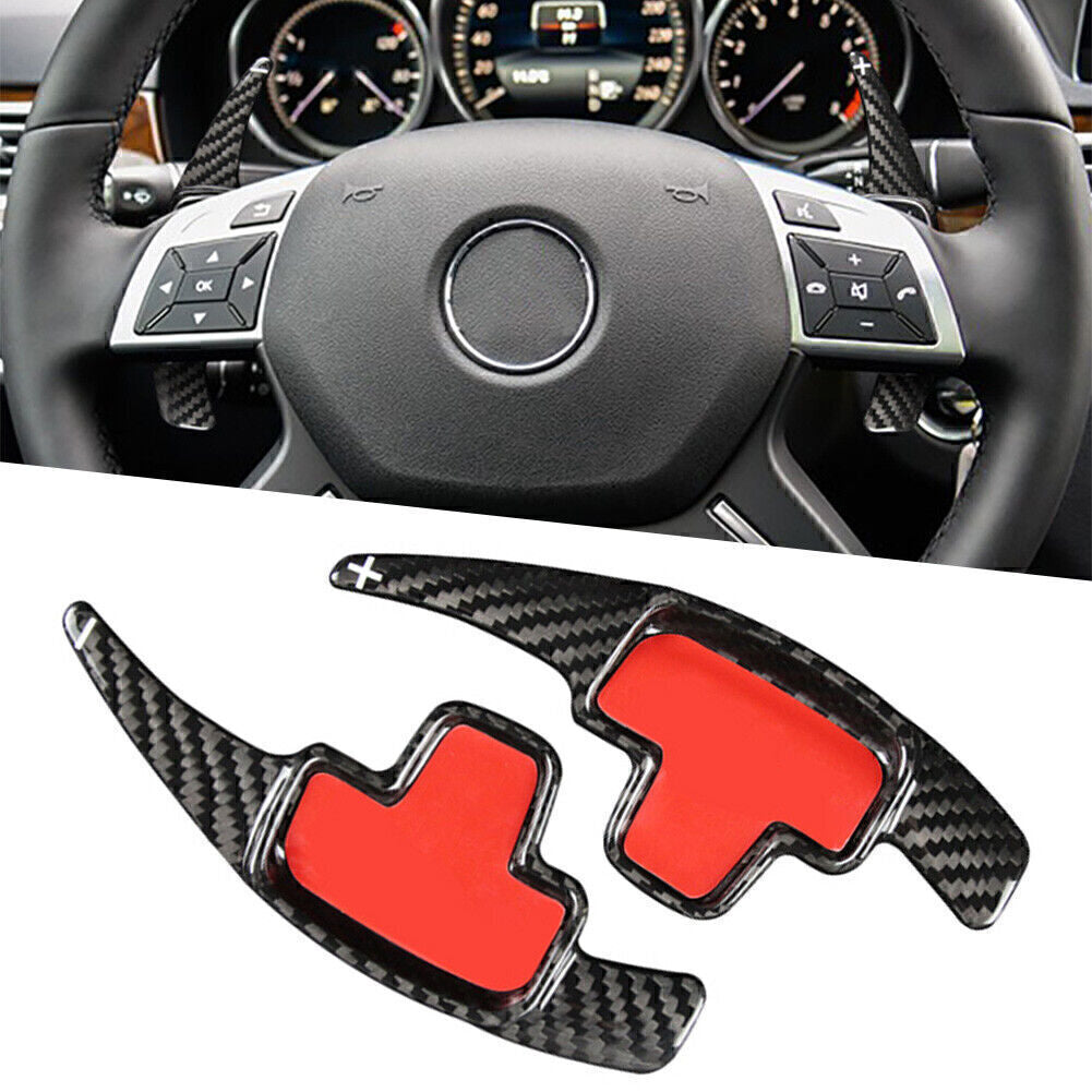 Carbon Fiber Steering Wheel Paddle Shifter Extensions for Mercedes B C E ML