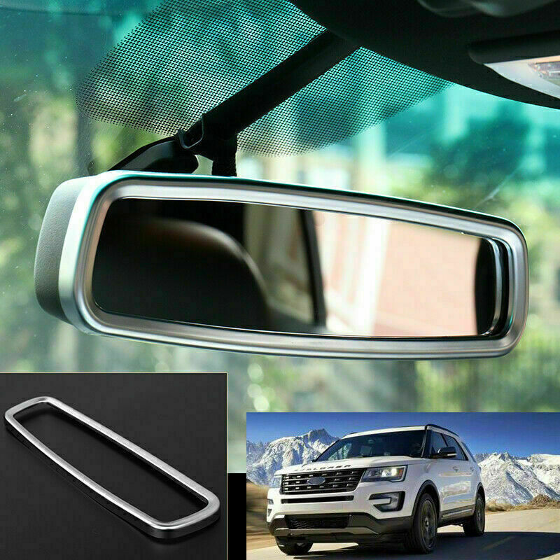 for Ford Explorer 2011-2019 silver Interior Rearview Mirror Frame Cover Decor