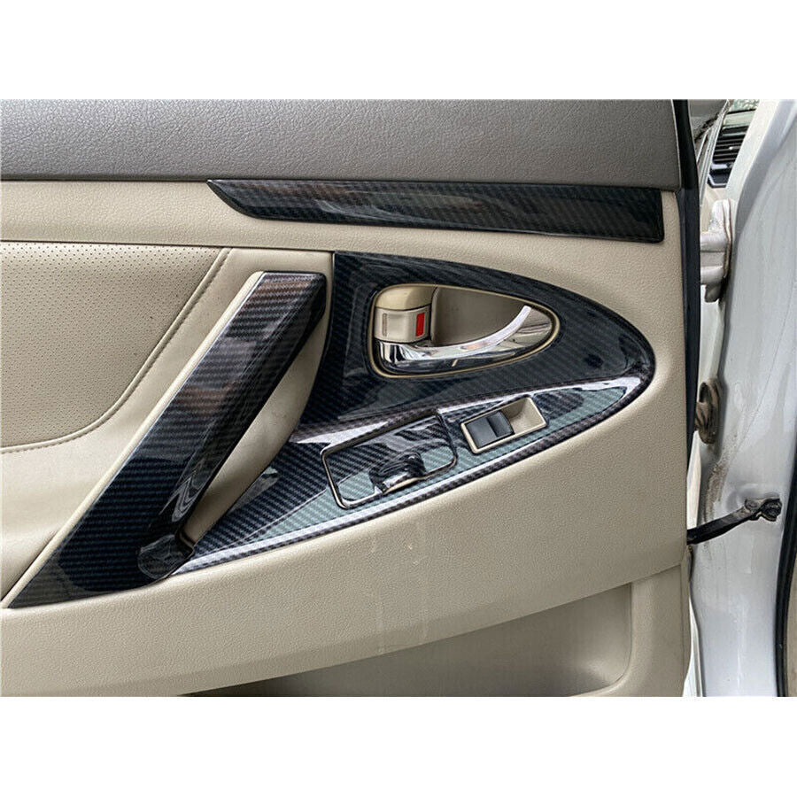 ABS Carbon Look Inner Door Panel Cover Strip Trim for Toyota for Camry 6th 2007-2011