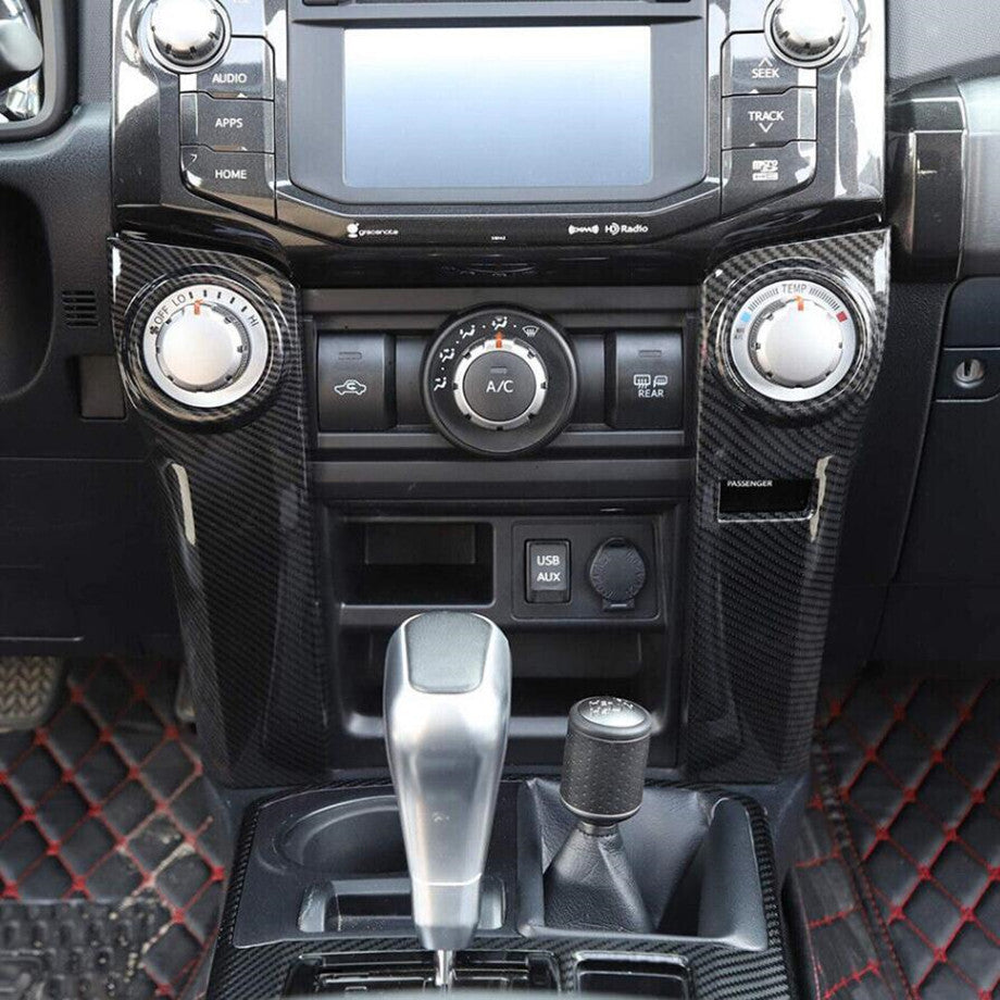 Suitable for 2010-2023 for Toyota 4Runner ABS carbon fiber air conditioning switch cover panel trim.