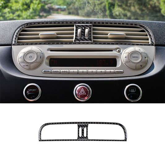 2x carbon fiber central air outlet trim for 2012-2015 for Fiat 500