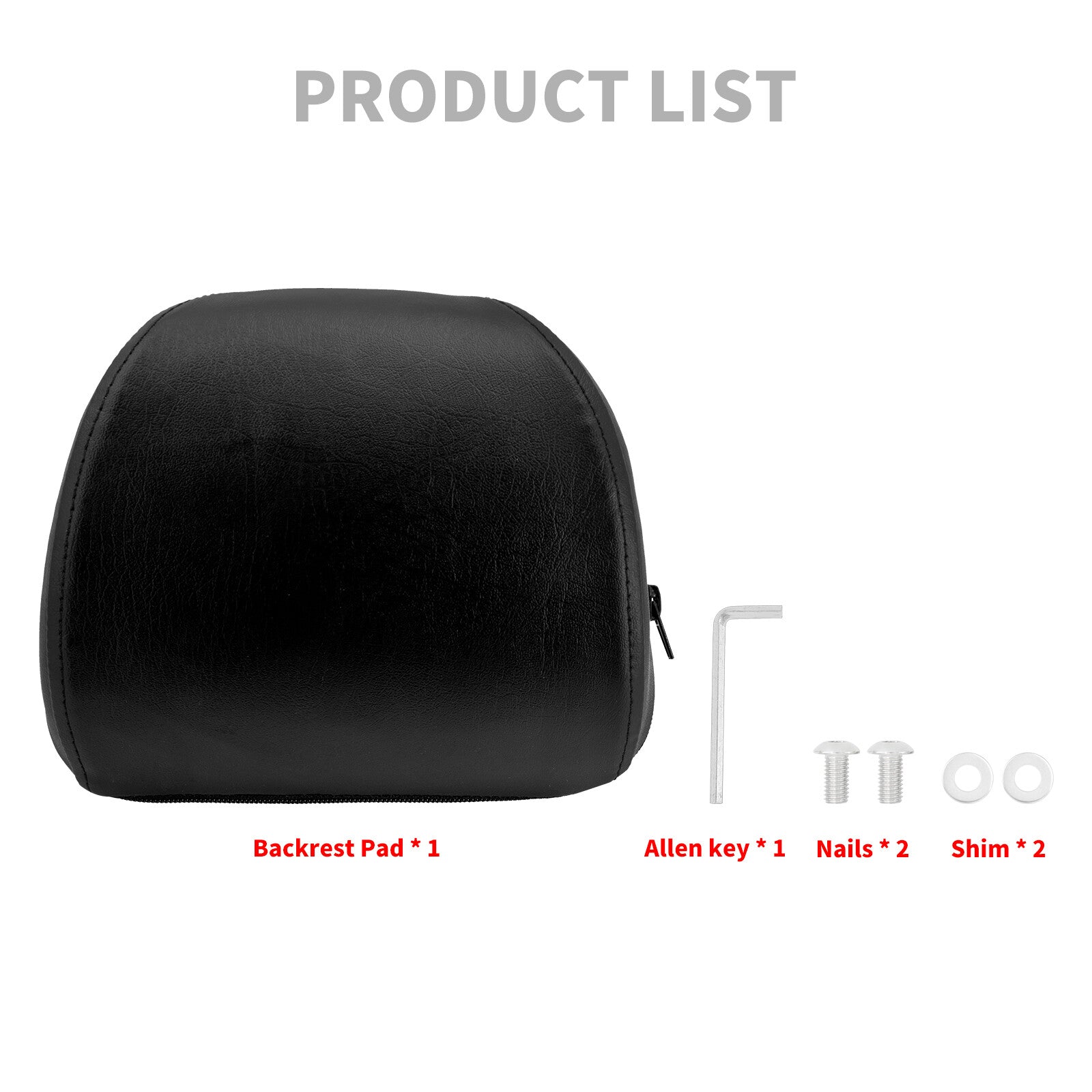Passenger Sissy Bar Backrest Pad for Harley Sportster XL883 1200 48 72 2004-2022
