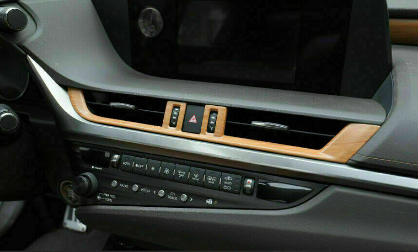 for Lexus ES350/300H 2019-2022 Wood Grain ABS Console Air Vent Outlet Frame Trim