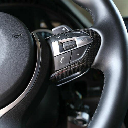 Real Black Dry Carbon Fiber Steering Cover Trim Fit for BMW F80 F82 M3 M4