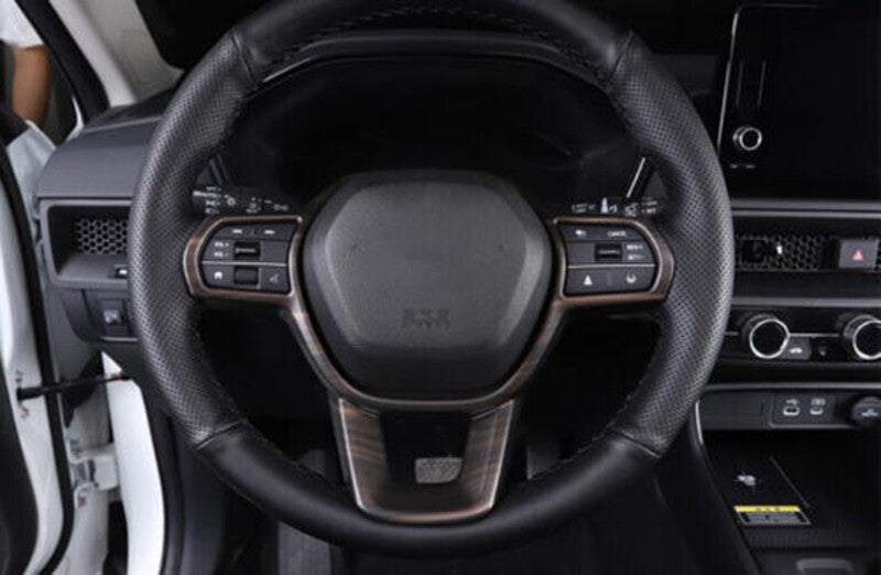 for Honda CR-V CRV 2023-2024 Wood Grain Style Steering Wheel Frame Cover Trim